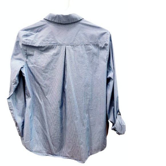 Apt.9 Striped Button Up Blouse with Roll Sleeves - Picture 5 of 5